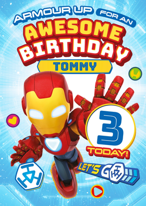 Iron Man And His Awesome Friends 3 Today Birthday Card