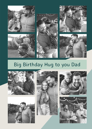 Big Birthday Hug To You Dad Photo Upload Card