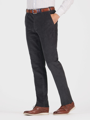 Charcoal Tapered Corduroy Pants