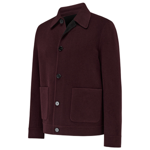 Irish Reversible Wool Blend Jacket - Wine/Black (M)