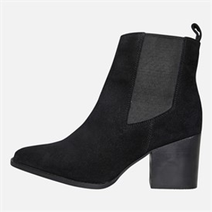 Onfire Womens Heeled Suede Chelsea Boots Black