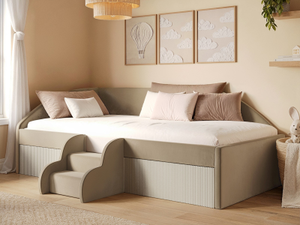 Flair Aviana Velvet Low Sleeper Bed with Beige Cord