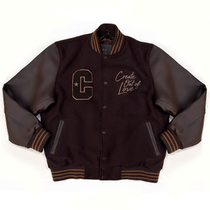Men's Chocolate Letterman Jacket (L)