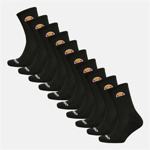 Ellesse Ten Pack Crew Socks Black