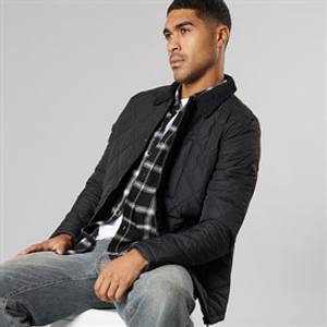THREADBARE Mens Townton Quilted Jacket Black