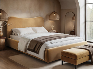 Solace+Co Ember Ottoman Bed Sand Velvet