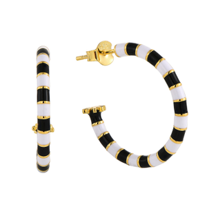 Gold Black & White Earrings (one size)