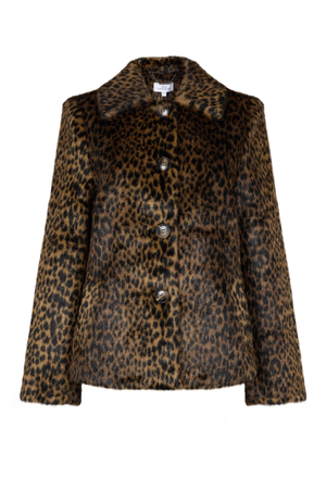 Isla Vegan Faux Fur Jacket Cheetah Brown (M)