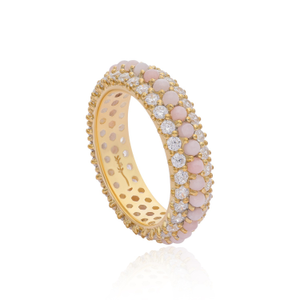 Summer Sparkle Dome Ring - Pink Opal (P 1/2 (UK))