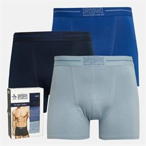 Original Penguin Mens Three Pack Boxer Trunks Blues