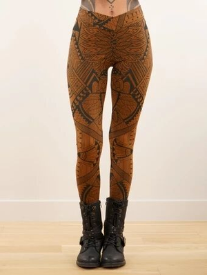 'Legging imprimé "Rinji Africa", Caramel'