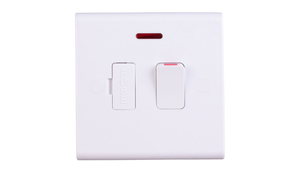 Deta S1371 Slimline White Moulded Double Pole Switched Connection Unit With Neon 13A