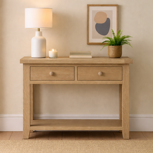 Bath Whitewash Oak Console Table