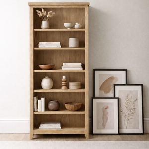 Bath Whitewash Oak Large Bookcase