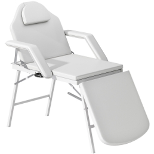 HOMCOM Portable Massage Table, Folding Massage Couch with PU Leather Cover, Foam Padding, Steel Frame, White