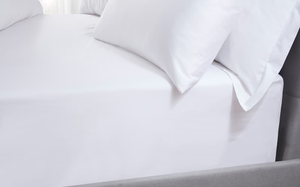 Five Star Hotel Concept Percale Fitted Sheet, King Size, White