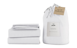 Panda Bamboo and French Linen Bedding Set, Superking, Midnight Navy