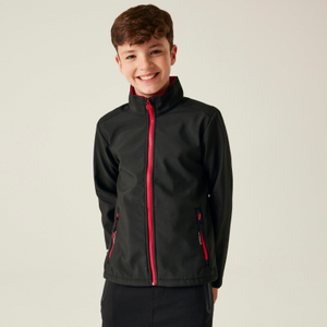 Regatta Professional Kids Ablaze 2 Layer Softshell Jacket - 11 - 12 Yrs / Black/Classic Red