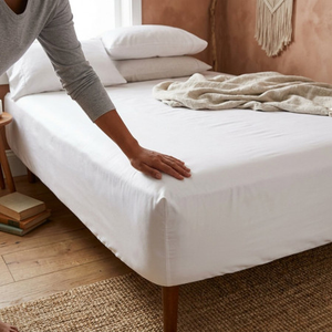 300TC 100% Cotton Sateen Fitted Sheets – Luxury White Bedding