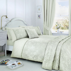 Dreams & Drapes Jasmine Jacquard Duvet Cover Bedding Set Green