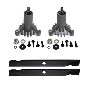 2x Spindle Assy & 42" Bar Blades for Husqvarna & Craftsman Ride On Lawn Mowers