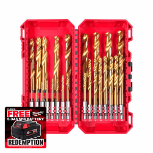Milwaukee 4932500420 Red Hex Shockwave HSS-TIN Metal Drill Bit Set (25 Pieces)