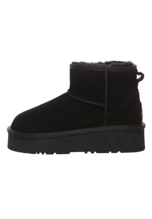 Dusky Leather Platform Short Boots In Black (5 UK)