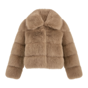 Yumi Coffee Luxe Faur Fur Coat (S)