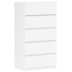 HOMCOM Cómoda de 5 cajones Sinfonier de dormitorio Cajonera Estrecha, 55x34x100 cm, Blanco