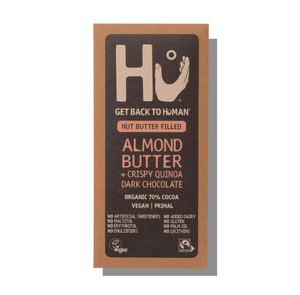Organic Almond Butter and Crispy Quinoa Dark Chocolate Bar (Hu) 60g