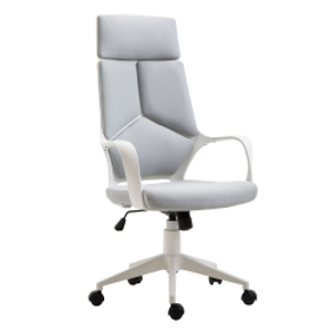 HOMCOM Silla de Oficina Giratoria de Malla con Función Basculante Altura Ajustable y Respaldo Alto 63x63x117-127 cm Gris