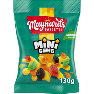 Maynards Bassetts Mini Gems Bag 130g 