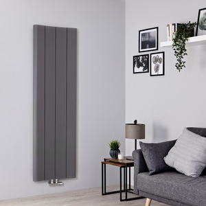 Milano Solis - Aluminium Light Grey Vertical Designer Radiator - 1600mm x 495mm (Single Panel)