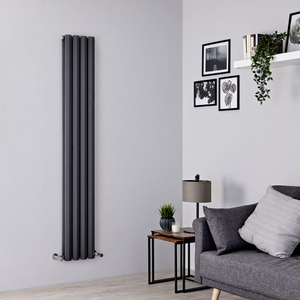 Milano Viti - Anthracite Diamond Panel Vertical Designer Radiator - 1780mm x 280mm (Double Panel)