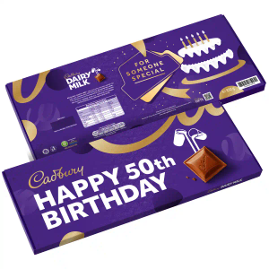 Cadbury Dairy Milk "Happy 50th Birthday" XL Chocolate Bar 850g