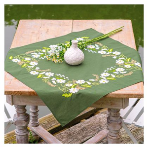 Squared Tablecloth - White floral