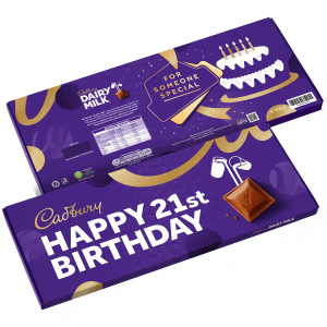 Cadbury Dairy Milk "Happy 21st Birthday" XL Chocolate Bar 850g