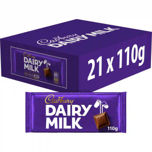 Cadbury Dairy Milk Chocolate Bar 110g (Box of 21)