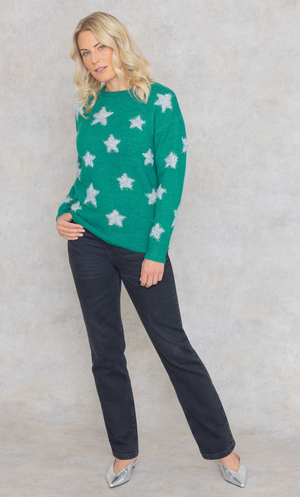 Tinsel Star Knitted Jumper - Teal