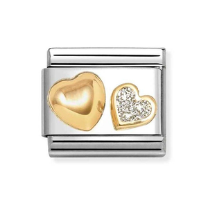 Classic Gold & Glitter Heart Charm