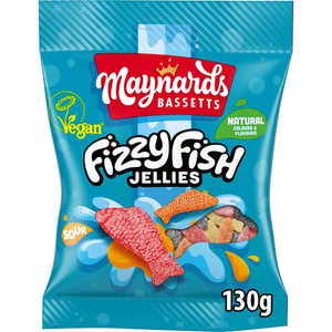 Maynards Bassetts Fizzy Fish Jellies Bag 130g 