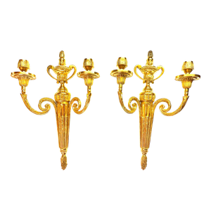 Pair of 1950s Italian Brass Candle Sconces