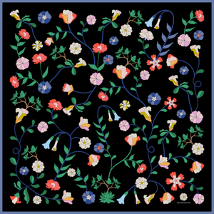 Blooming Night Double Sided Silk Scarf (one size)