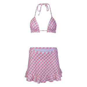 Daniella Gingham Swim Skort Set (XS)