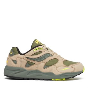 Saucony Mens Grid Shadow 2 Trainers Avocado/Beige