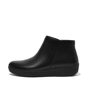 FitFlop Womens Sumi Leather Ankle Boots All Black