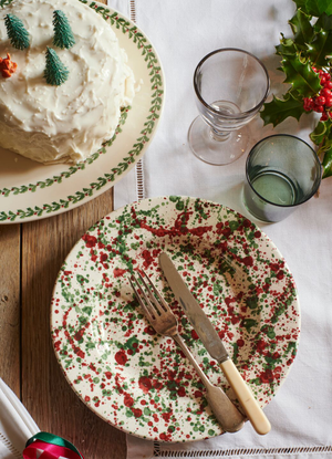 Christmas Splatter Large Dinner Plate, 10.5 Inch