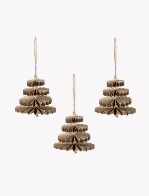 Maddox Tree Decoration Set of 3 Truffle Gold 