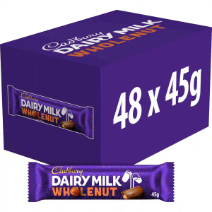 Dairy Milk Wholenut Chocolate Bar 45g (Box of 48)