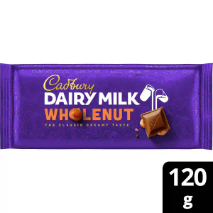 Cadbury Dairy Milk Wholenut Chocolate Bar 120g